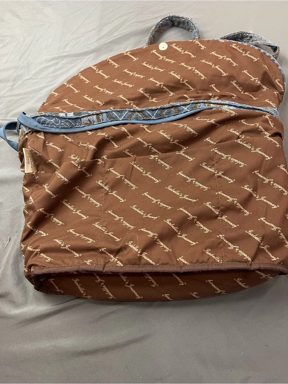 Isabella's Journey Blue Tapestry Bag X-Large Multi Section Excellent Condition